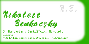 nikolett benkoczky business card